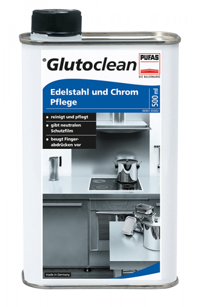 Glutoclean Edelstahl und Chrom Pflege, 500 ml